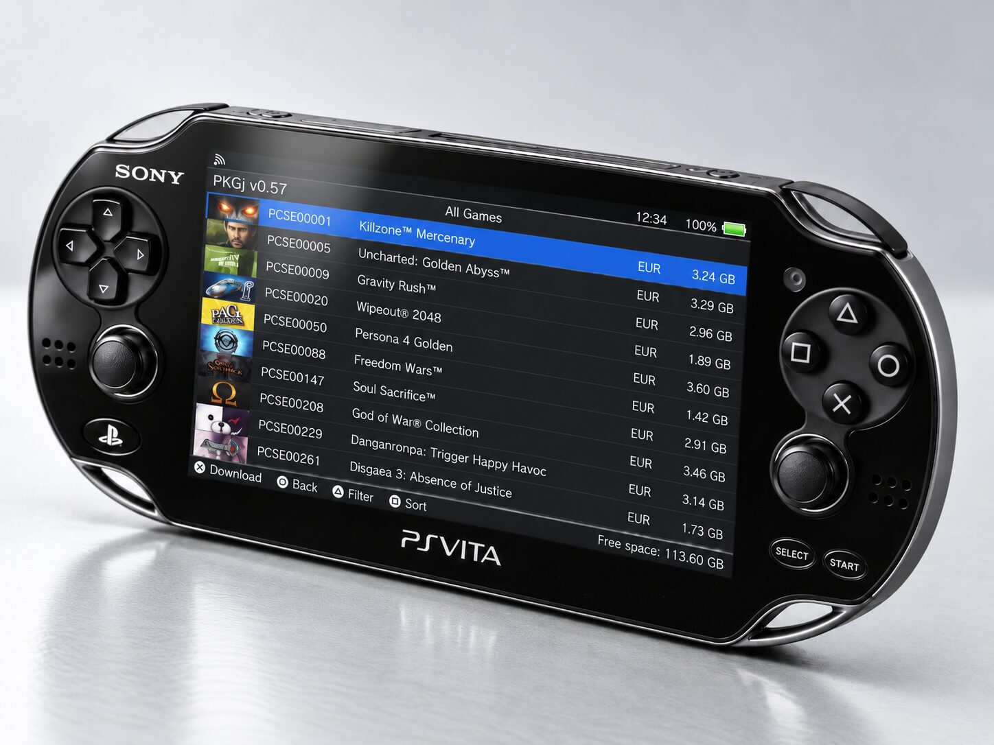 PS Vita Serie 1000 accesa con il setup TheScratchedVITA Ready to Play gia' configurato